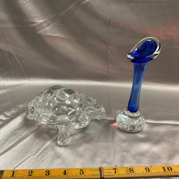Vintage Jack in the Glass vase with bubble base and tortoise.
