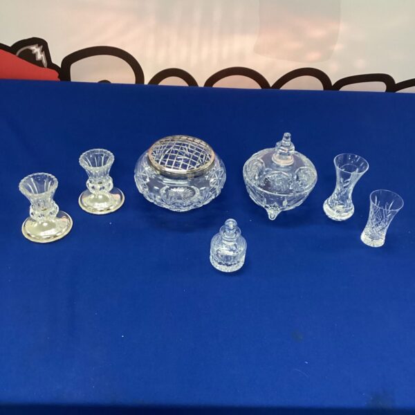 Elegant vintage crystal rose bowl for floral displays.