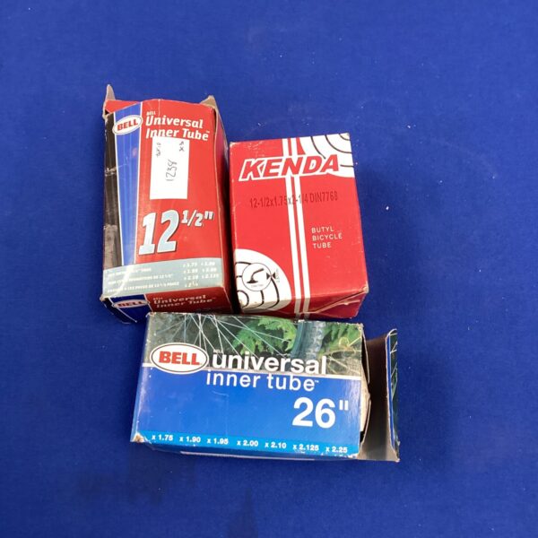 Lot of three bicycle inner tubes, Bell and Kenda brands.