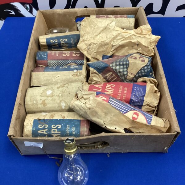 Vintage boxed lot of royal commemorative light bulbs.