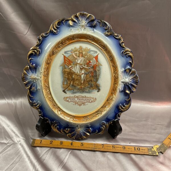 Antique Boer War peace plate commemorating June 1st 1902.