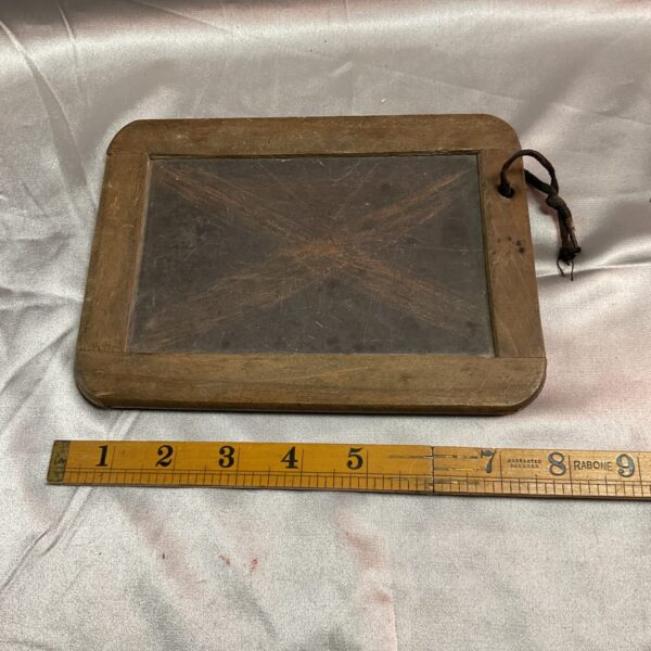 Antique Victorian school slate with wooden frame.