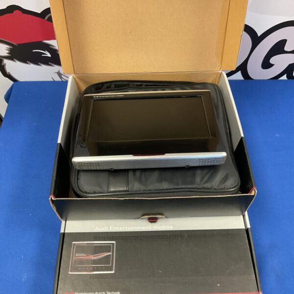 Audi DVD headrest screen kit for rear seat entertainment.