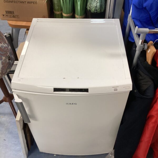 White AEG anti frost freezer for kitchen storage.