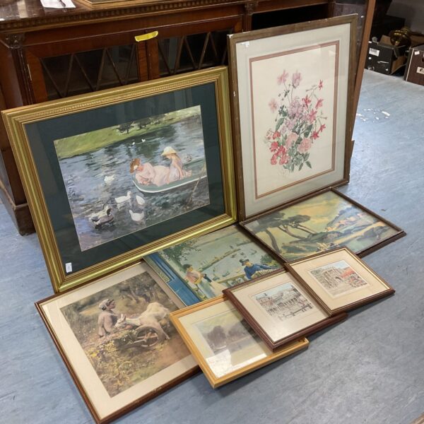 Collection of framed prints including Glyn Martin Southampton and Covent Garden scenes.