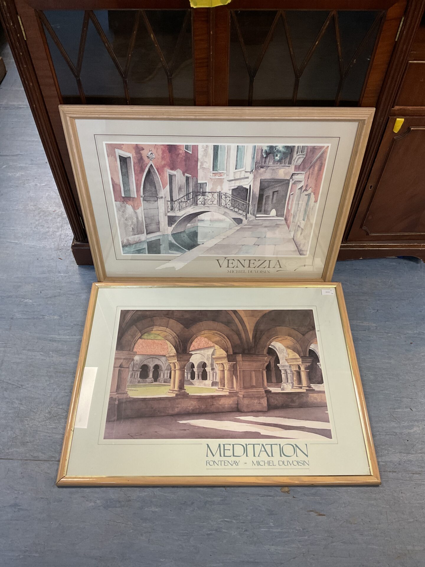 716 Pair of framed michel duvoisin venezia & meditation prints