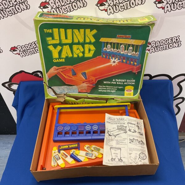 Vintage Ideal Junk Yard pinball game, colourful tabletop amusement.