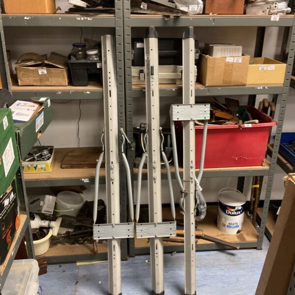 Set of three Halfords cycle roof mount carriers for bike transport.
