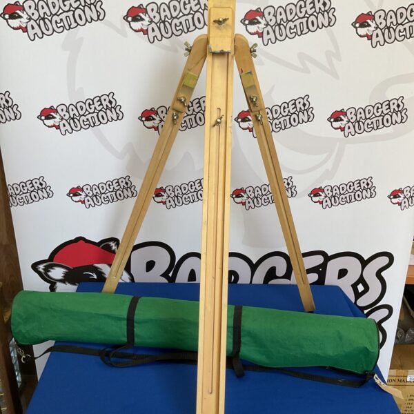 Vintage wooden field easel for painting outdoors.