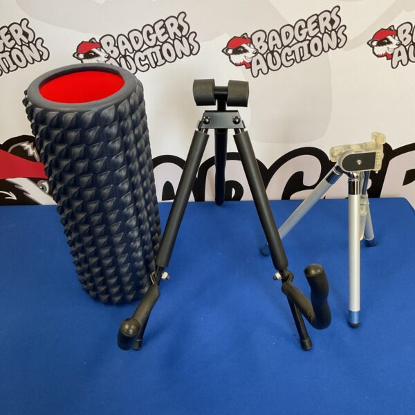 Tripod, massage roller, and instrument stand bundle for sale.