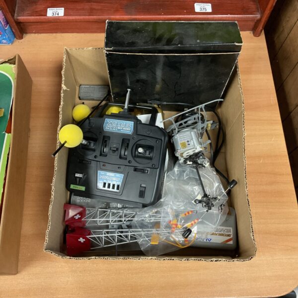 Vintage Hirobo helicopter kit, detailed model for RC hobbyists.