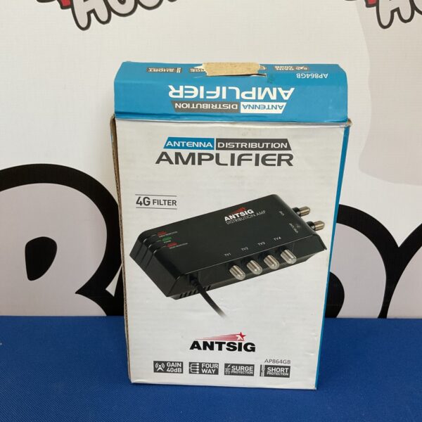 Antsig antenna distribution amplifier with 4G filter for TV signal.