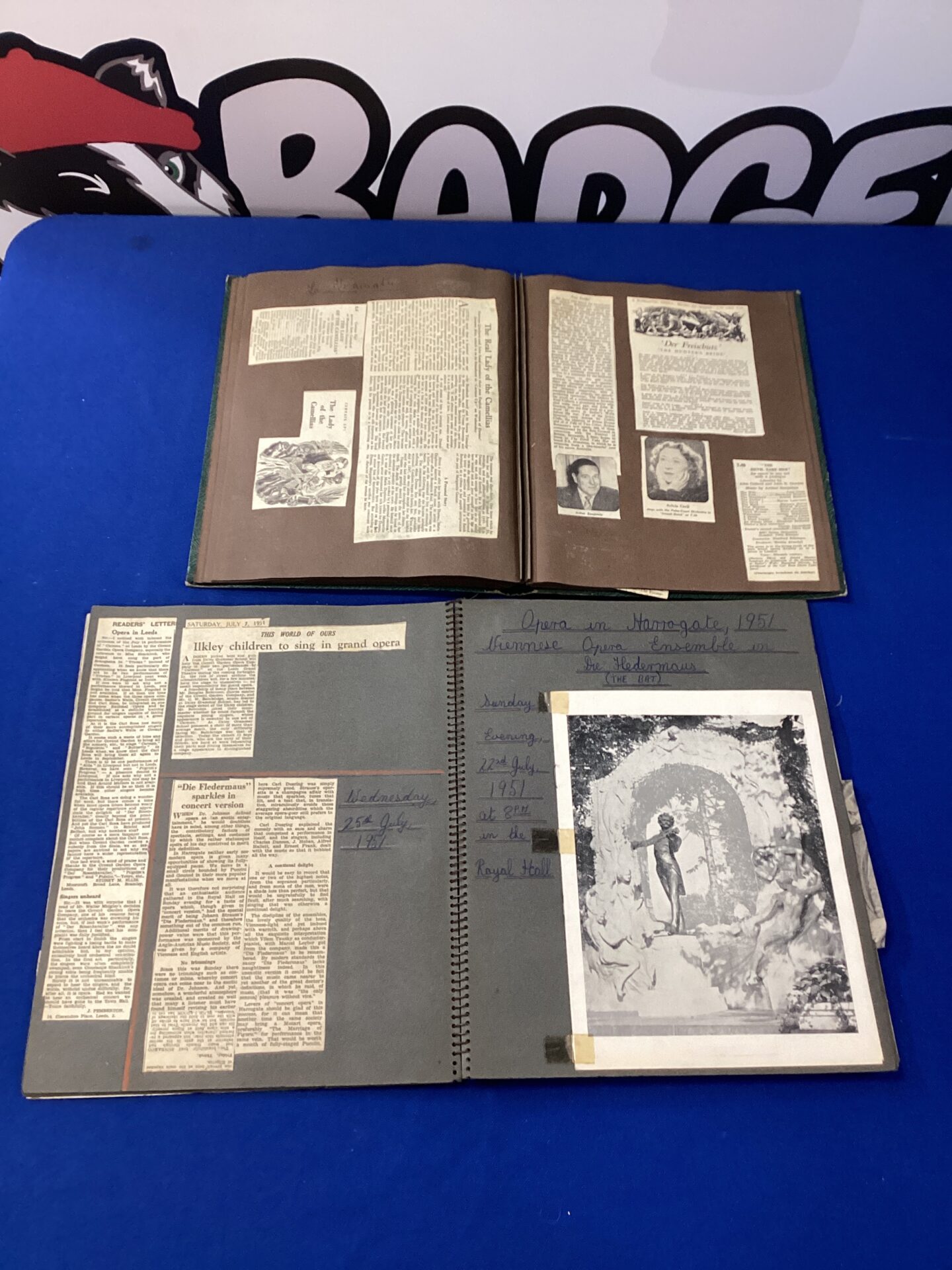 516 Two scrap books with vintage opera news cuttings