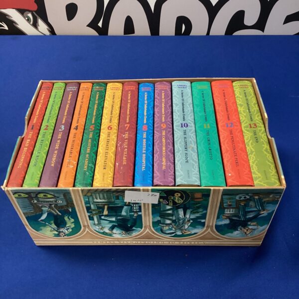 Complete boxed set of Lemony Snicket’s “A Series of Unfortunate Events” books.