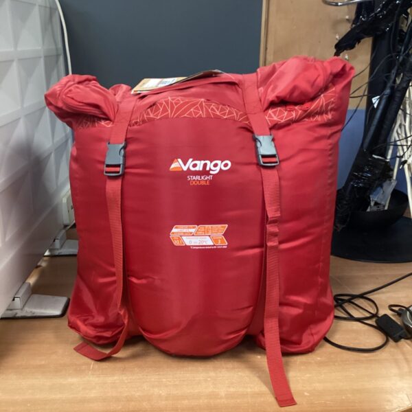 Paprika Vango Starlight Double sleeping bag for camping.