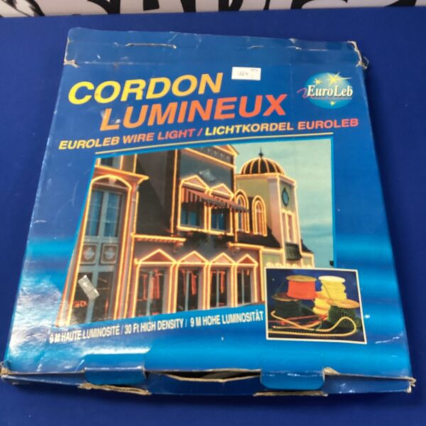Vintage Euroleb Cordon Lumineux wire light kit in original packaging.