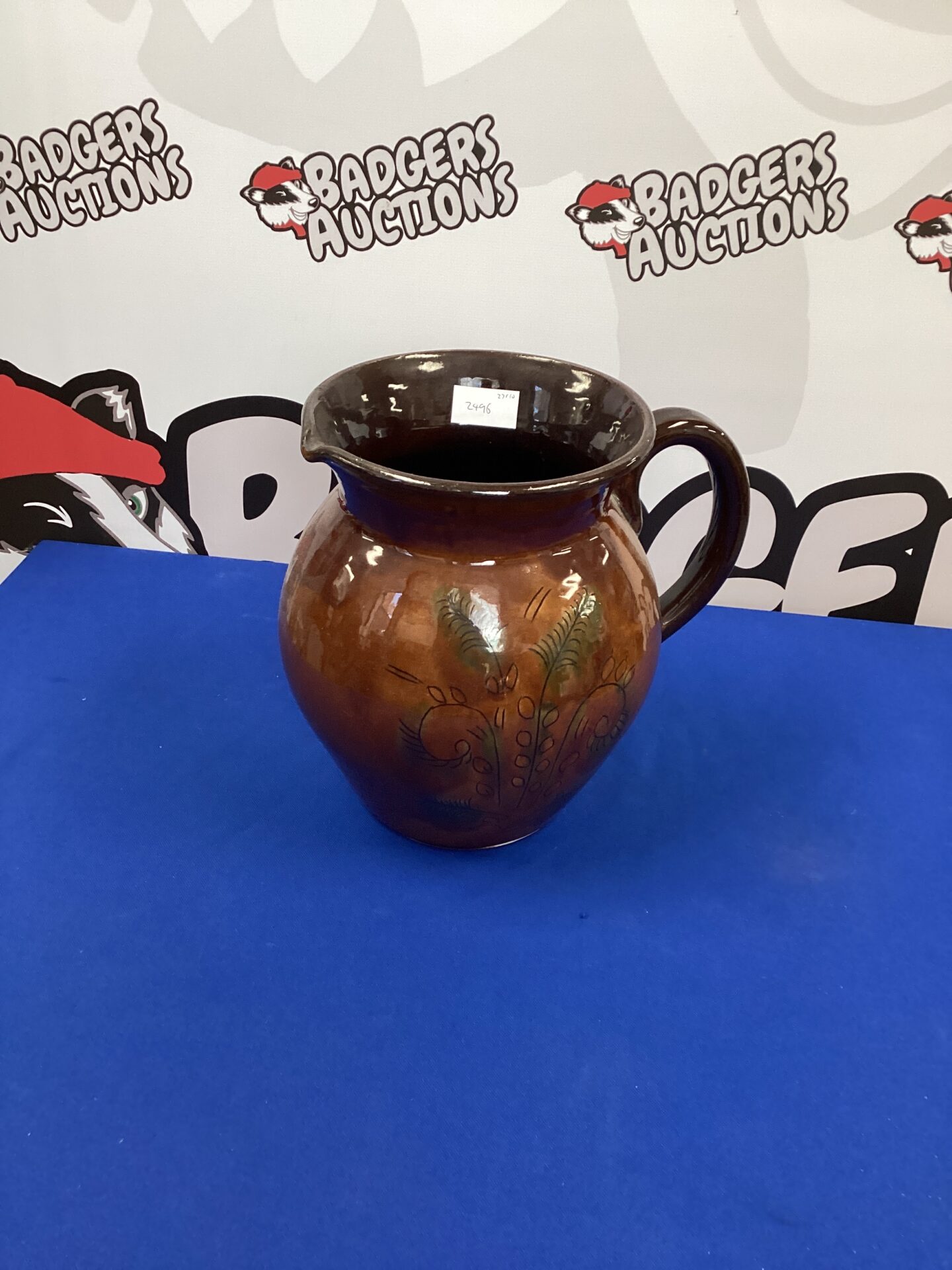 259 Large Glazed Handmade Jug