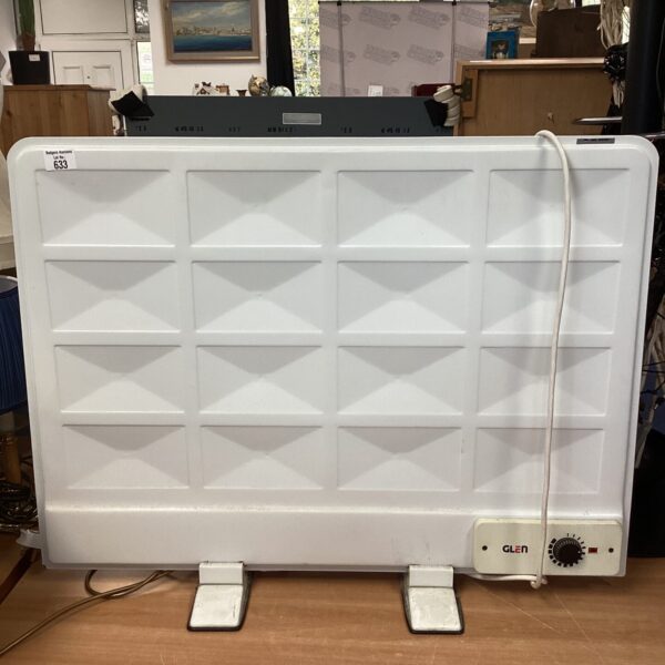 Vintage Glen electric heater, white wall-mounted design.