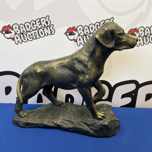 Large resin pointer dog sculpture for home decor.