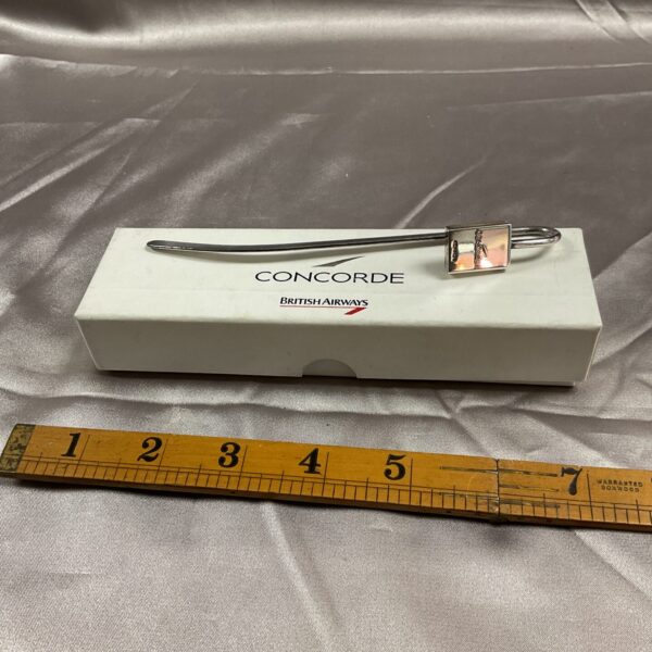 Sterling silver British Airways Concorde bookmark, aviation collectable.