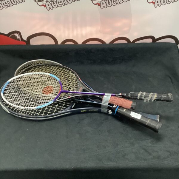 Bundle of tennis rackets including Wilson and Slazenger brands.