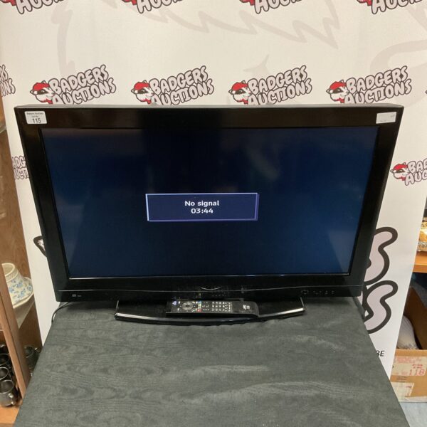 Black JVC 31 inch LCD television for retro gaming.