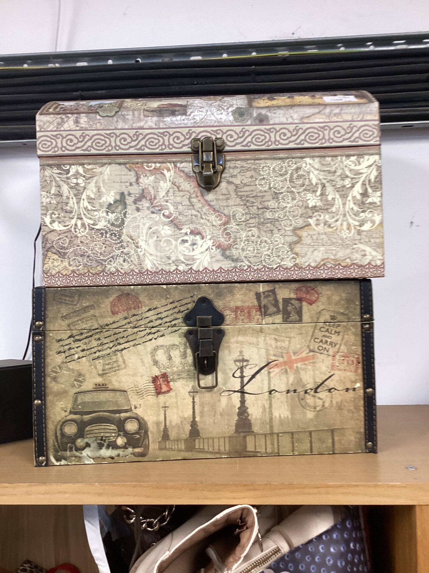 587 two world related pattern storage boxes