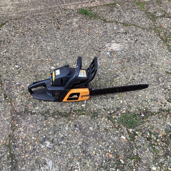 McCulloch petrol chainsaw for garden and landscaping tasks.