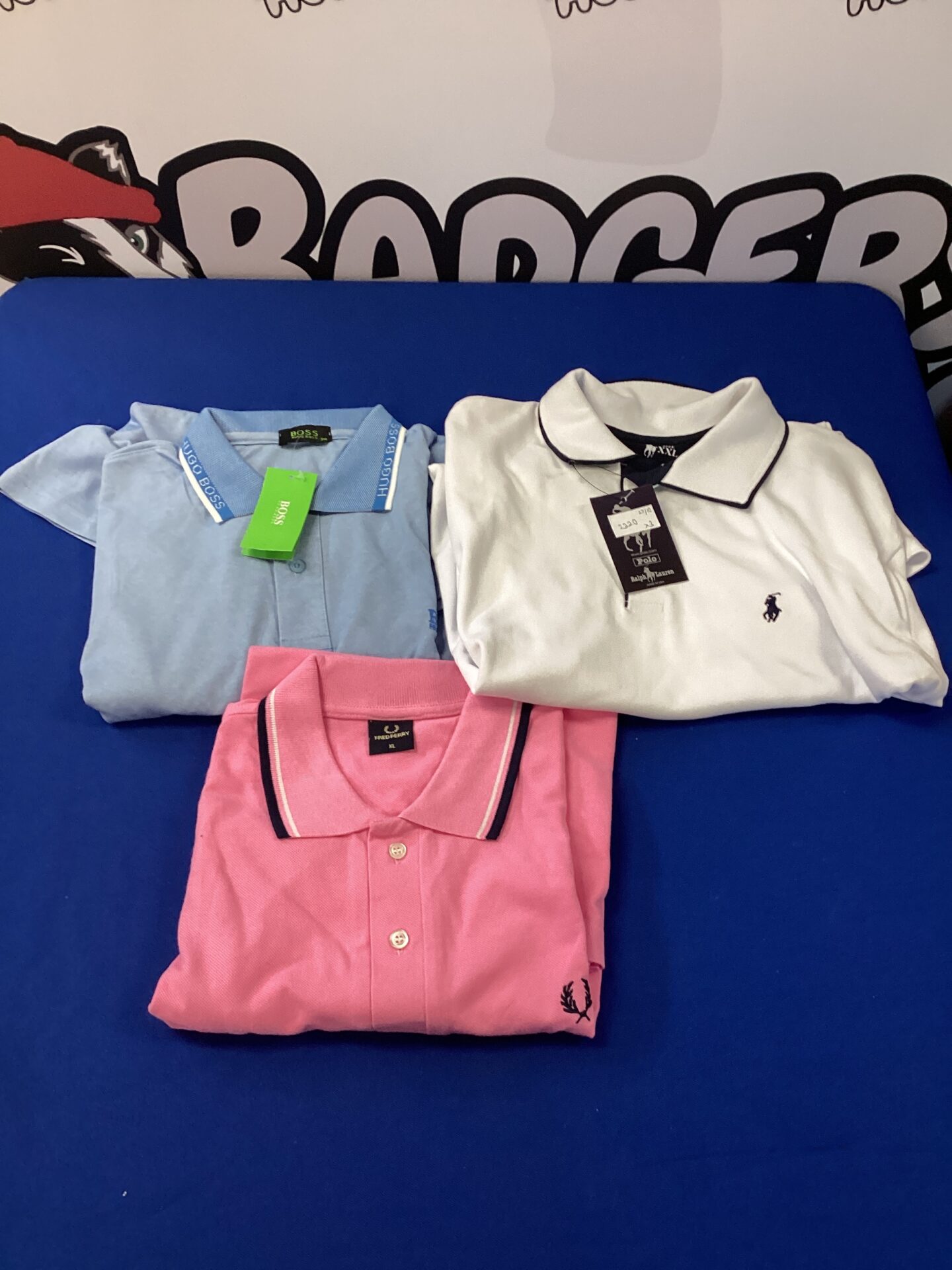 597 Three new polo shirts inc ralph lauren, fred perry & hugo boss