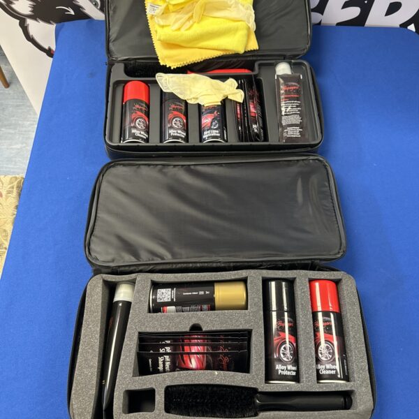 Two Supaguard car valet sets in carrying cases, ideal for car cleaning.
