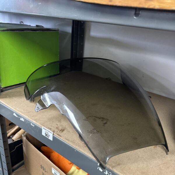 Tinted Honda VFR800 fly screen for motorcycle wind protection.