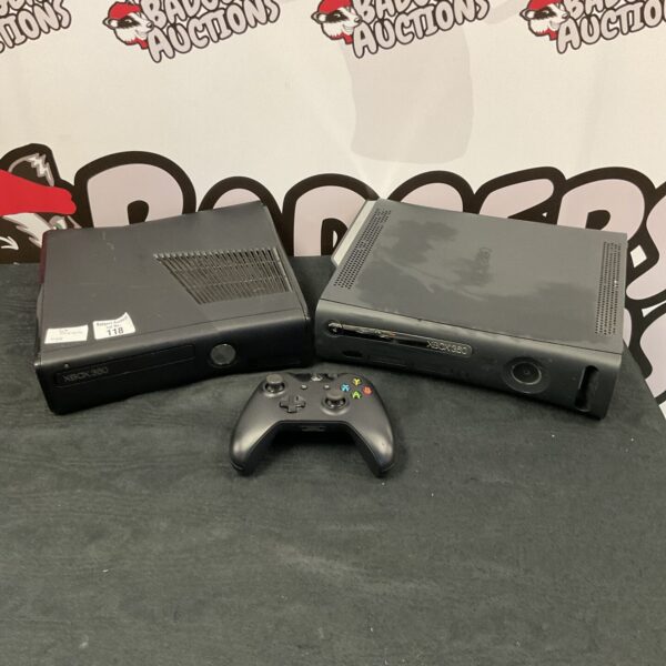 Front view of a used Xbox 360 gaming console.