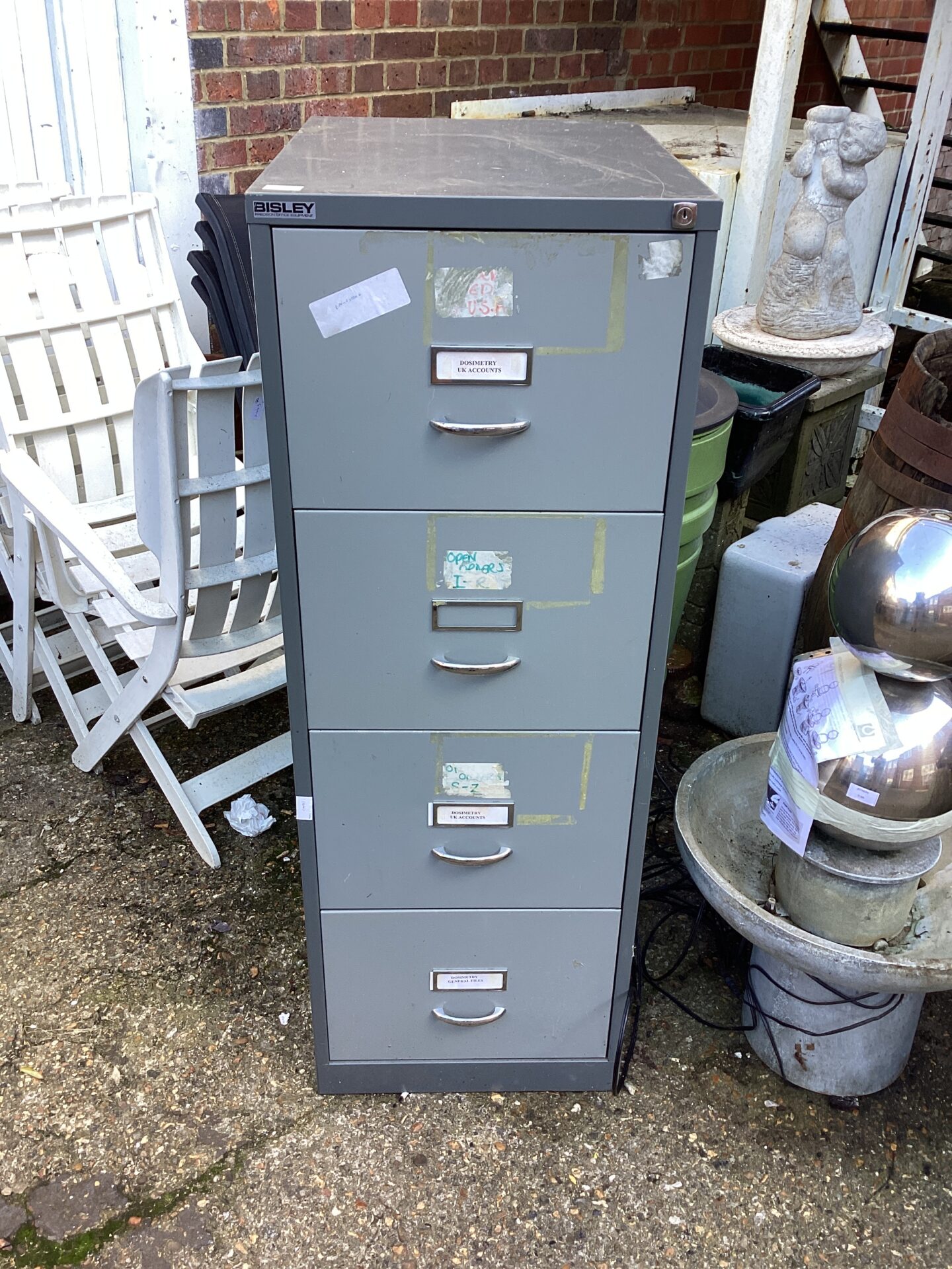 1173 Bisley Four Drawer Filing Cabinet