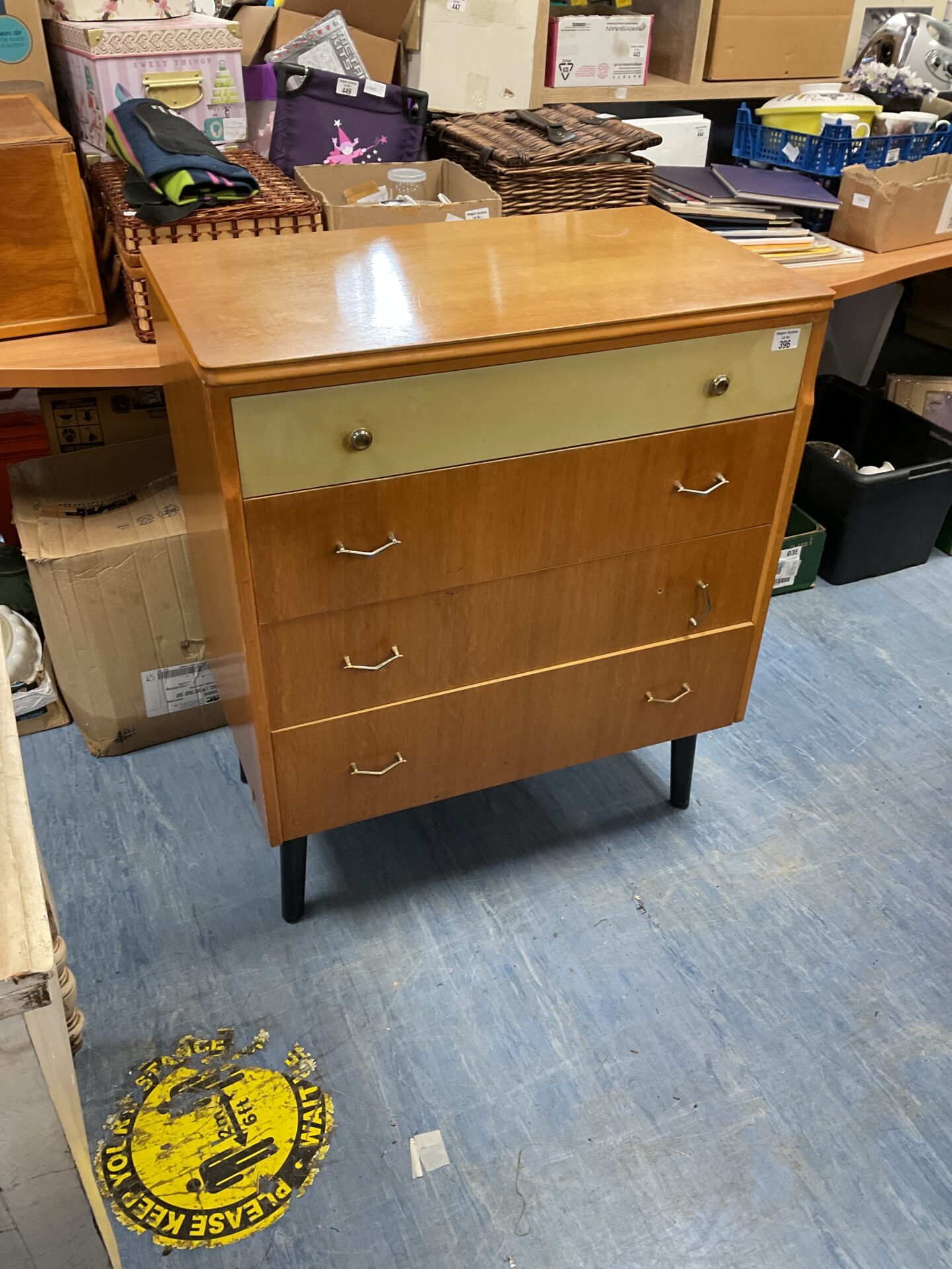 396 Mid century teak set draws
