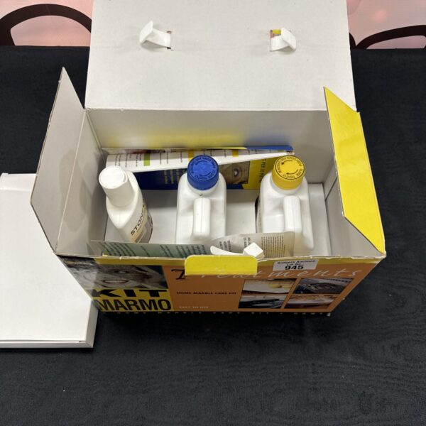 Vintage Delta Research marble home care kit in original packaging.
