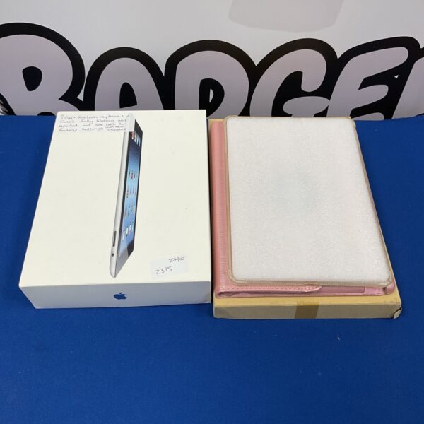 Apple iPad with Bluetooth keyboard and protective cases displayed.