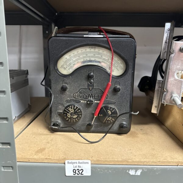 Vintage Avometer Model 8 tester with clear dial and case.