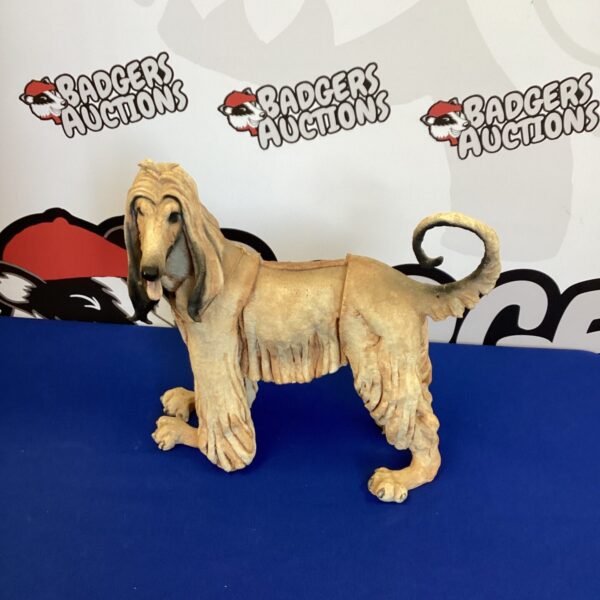 Vintage Afghan Hound ornament, detailed dog figurine.