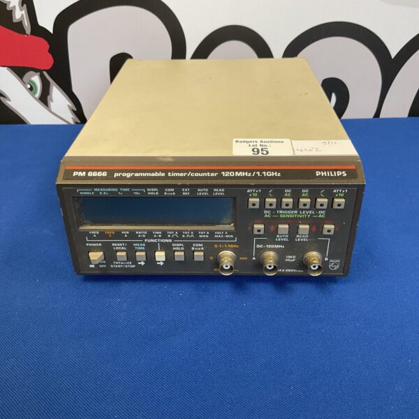 Vintage Philips PM666 timer counter, front view, test equipment.