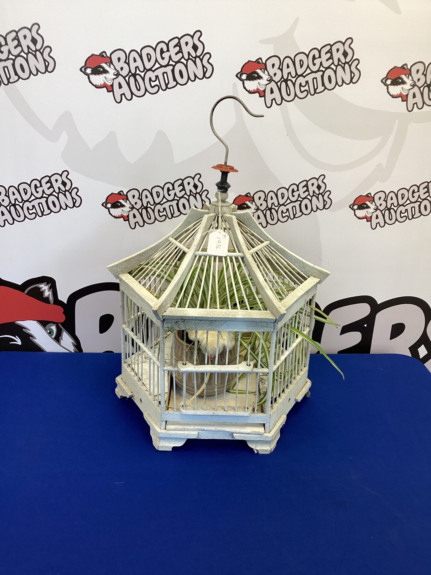 275 Wooden Japanese style Bird cage with plant