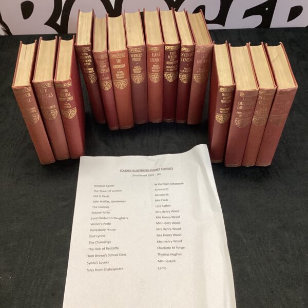 Vintage collection of Collins Illustrated Pocket Classics books.