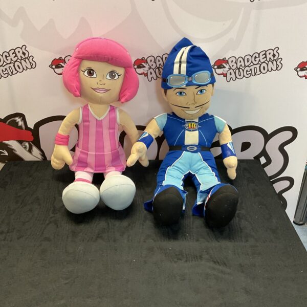 LazyTown Stephanie and Sportacus plush toys for collectors.