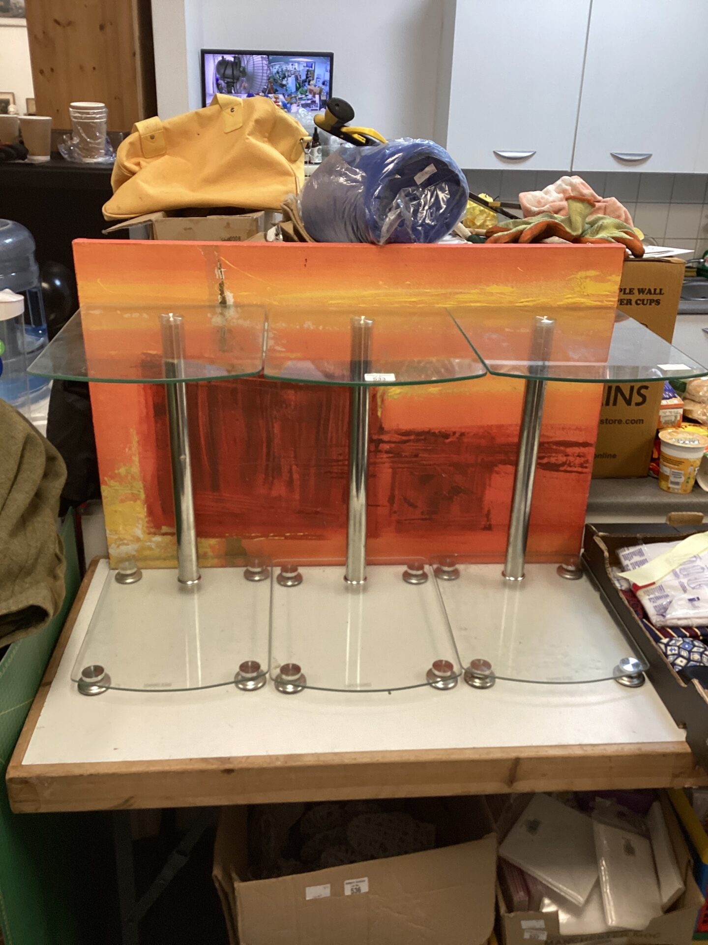 533 Three glass speaker stands