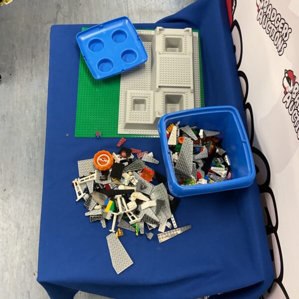Colorful lot of Lego compatible building bricks for construction play.