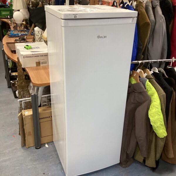 White Swan compact refrigerator for sale, ideal for small kitchens.