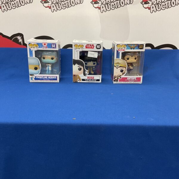 Funko Pop figures lot including Frontline, Rose, and Antiope.