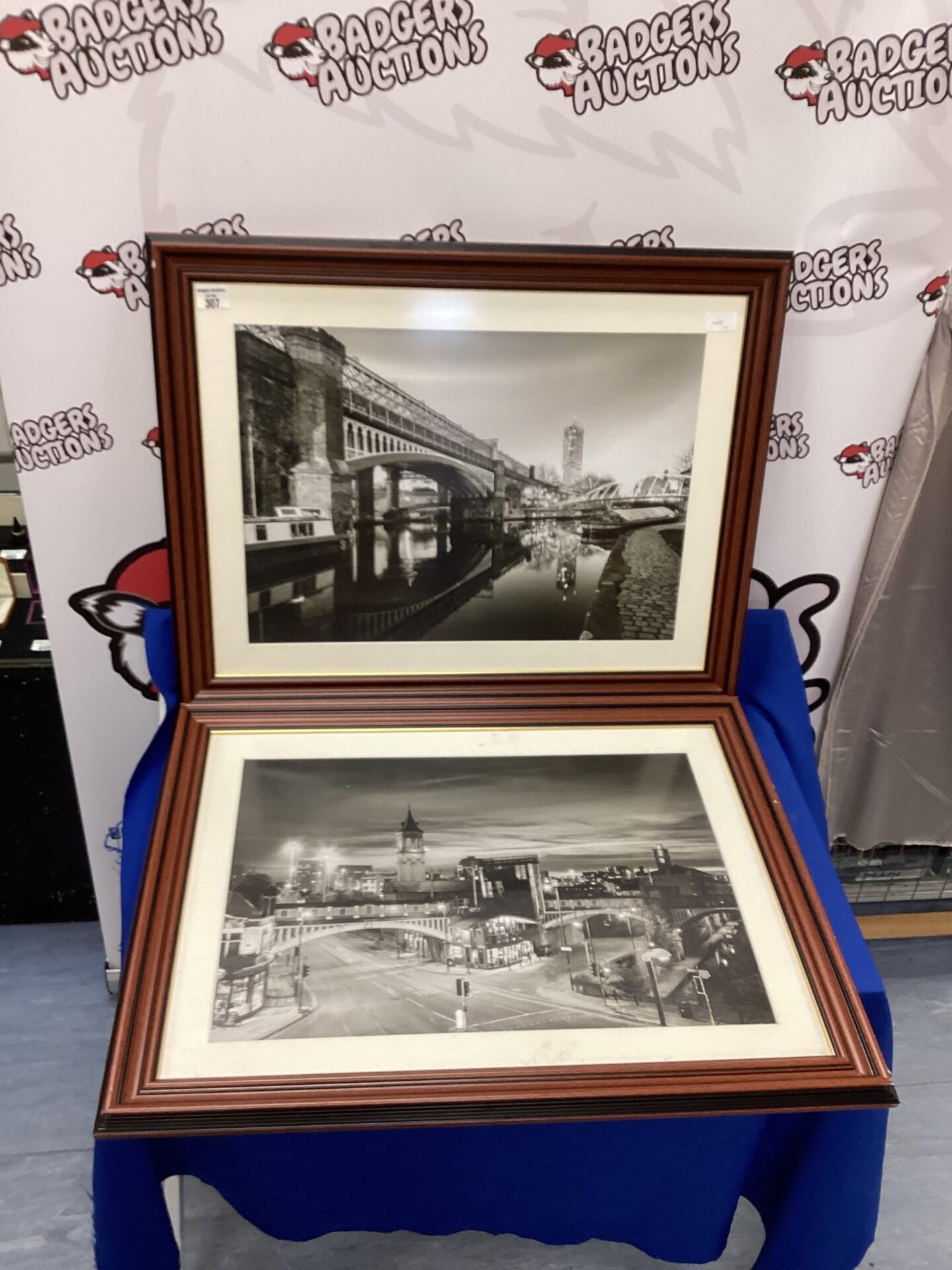 307 Two Framed Black and White Prints