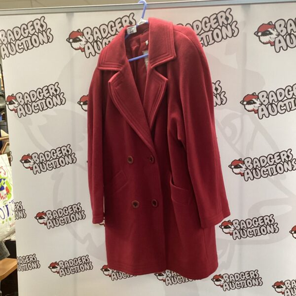 Red Berghaus ladies coat size 10, front view.