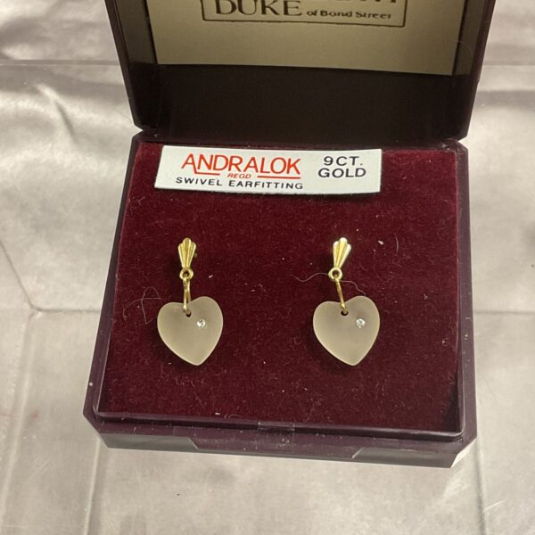 Classic Andralok 9ct gold earrings, vintage fashion jewellery.