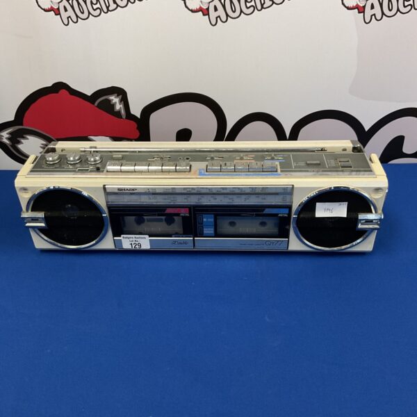 Vintage Sharp QT77 ghetto blaster, retro 1980s boombox.